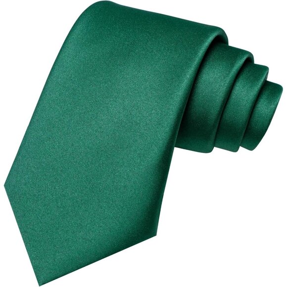 Other - Men's Emerald Green Solid Pure Color Imported Polyester Formal Neck Ties